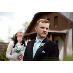 Korsáž - klopa svědka "Modrý závoj II."