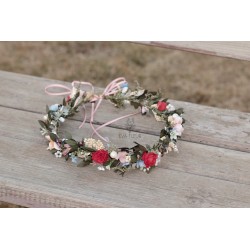 Floral, flower half head wreath, hair wreath, crown according to contract