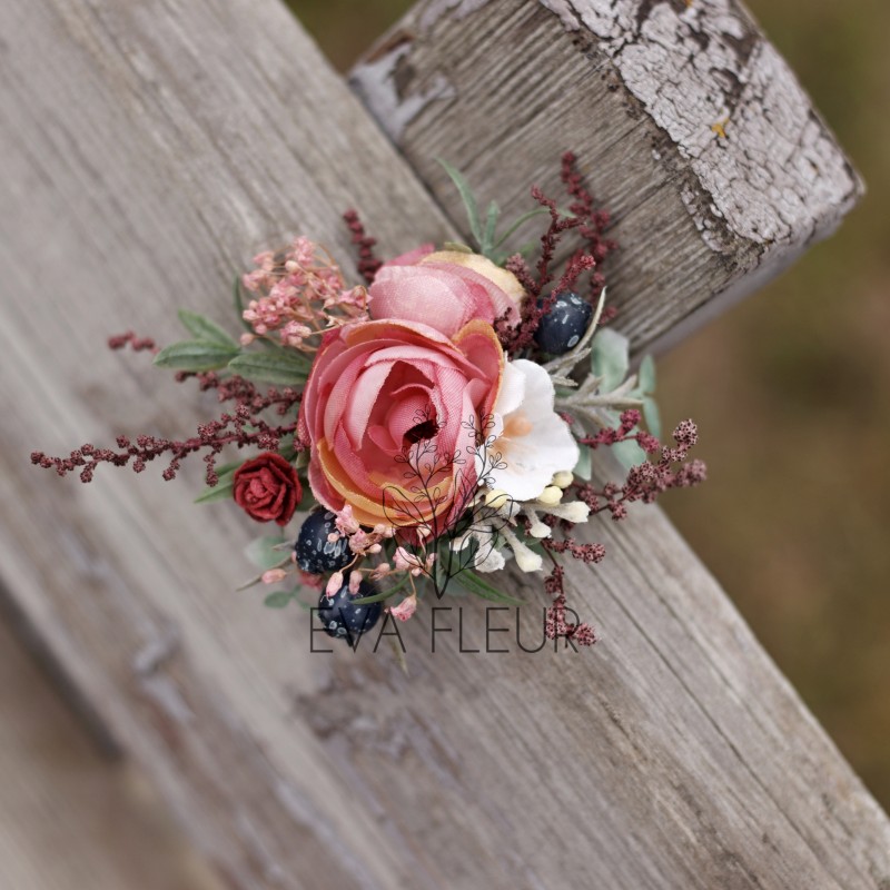 French floral flower hair clip, pin French floral flower hair clip, pin