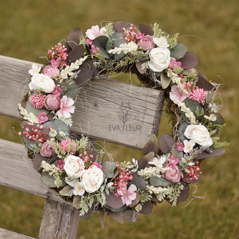 Summer flower door wreath