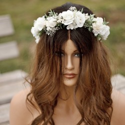 Floral, flower hair wreath,...