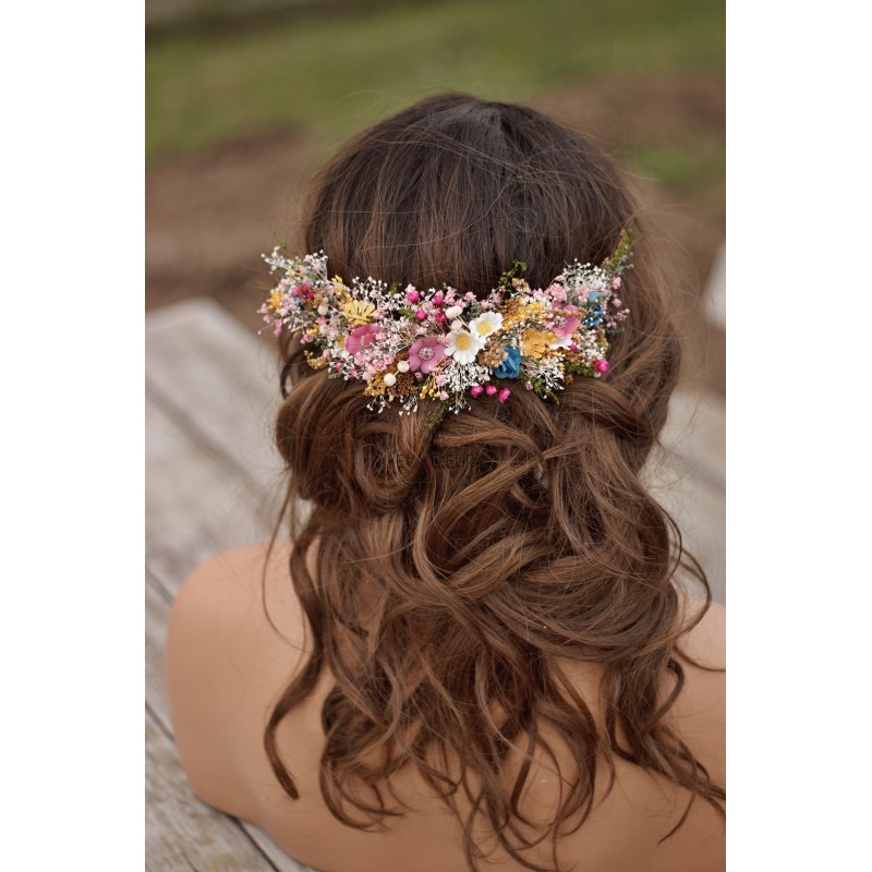 Floral, flower half head wreath, hair wreath, crown