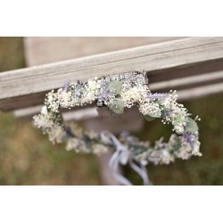 Květinový věneček do vlasů "Levandule s eukalyptem II."