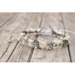 Květinový věneček do vlasů "Levandule s eukalyptem II."