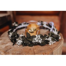 Květinový věneček do vlasů "Láska mezi dvěma srdci"