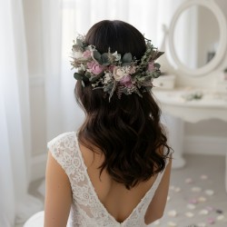 Floral, flower half head wreath, hair wreath, crown