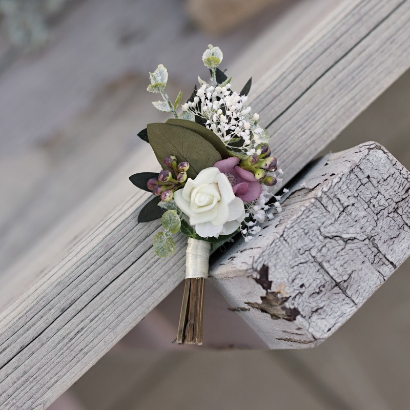 Korsáž - klopa svědka "Starorůžová pohádka"