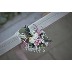 Květinový hřeben do vlasů "Starorůžová pohádka"