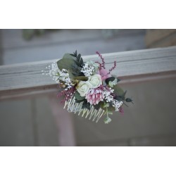 Květinový hřeben do vlasů "Starorůžová pohádka"