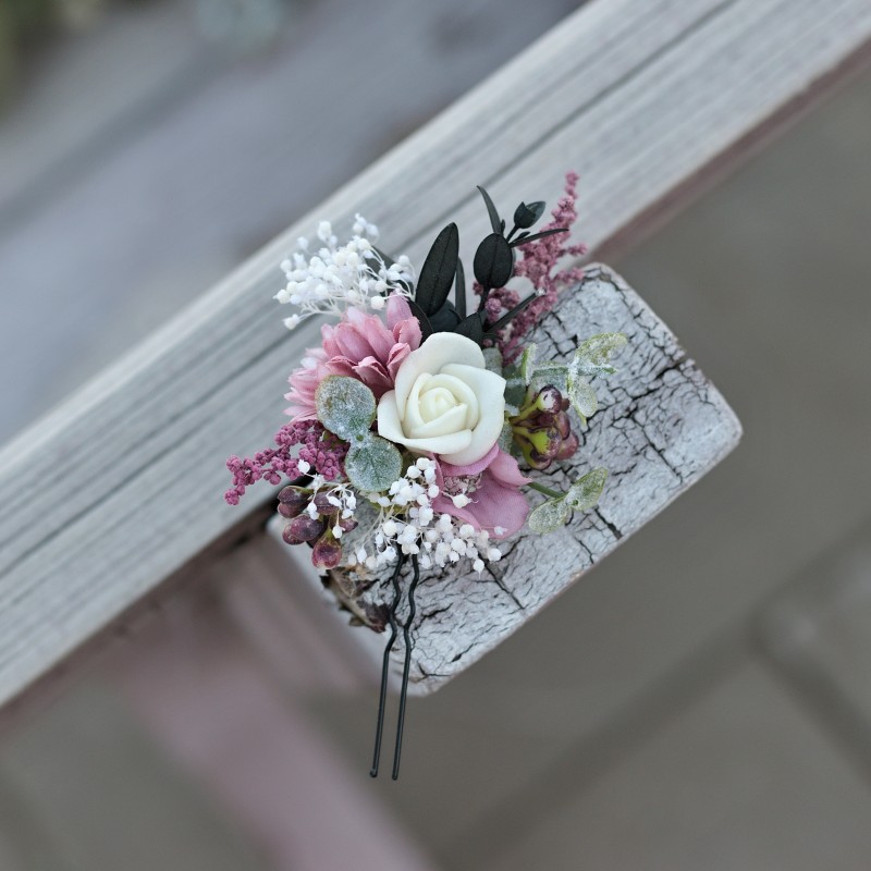 Květinová vlásenka "Starorůžová"