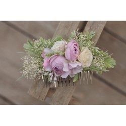 Floral, flower hair comb