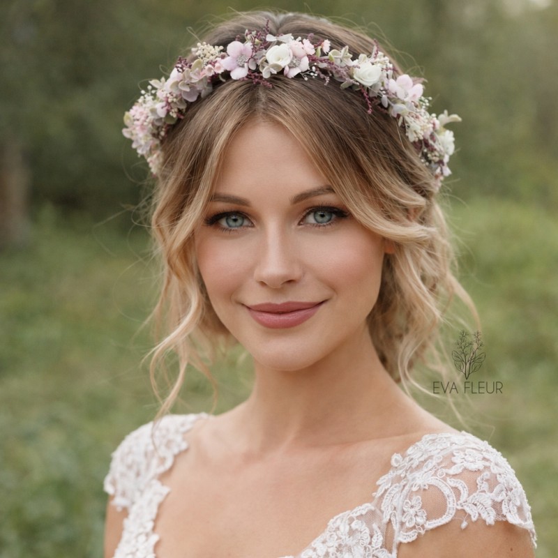 Květinový věneček do vlasů "Pudřenka XIV."