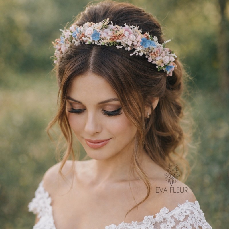 Květinová čelenka do vlasů "Milostný duet"