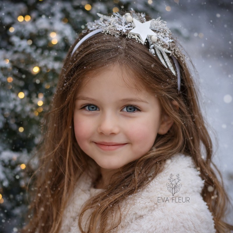 Květinová čelenka do vlasů "Bílá hvězda"