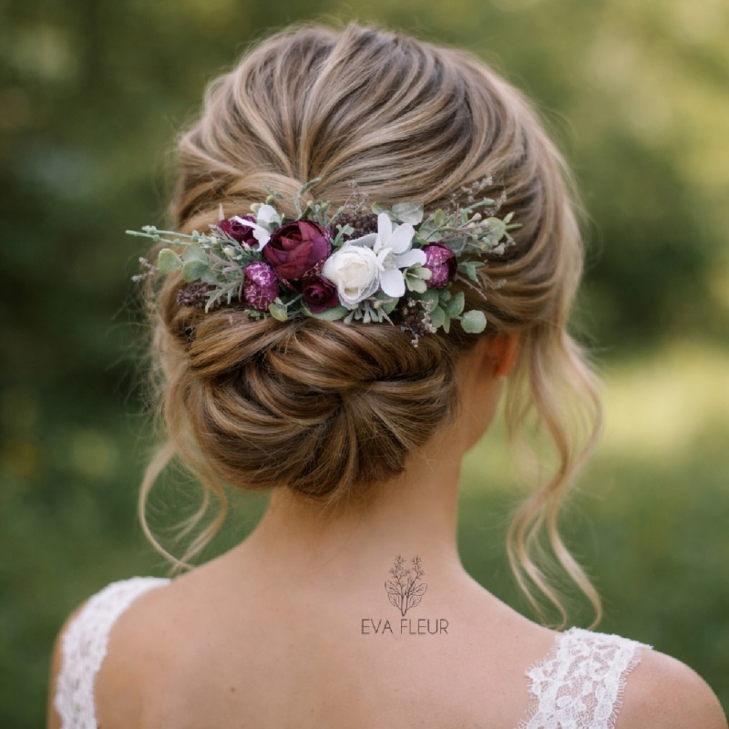 French floral flower hair clip, pin