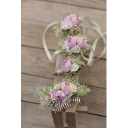 Floral, flower hair comb