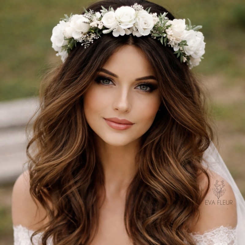 Květinový věneček do vlasů "Lehký vánek IV."