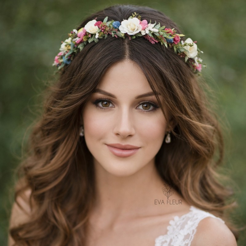 Květinový věneček do vlasů "Vezmi mě do svých snů V."