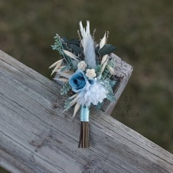 Korsáž - klopa ženicha "Dusty blue"