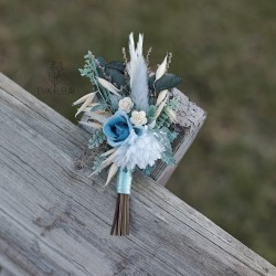 Korsáž - klopa ženicha "Dusty blue"