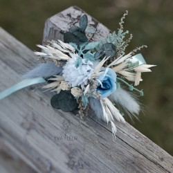 Květinový náramek na ruku "Dusty blue"