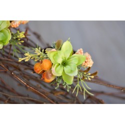 Květinová gumička do vlasů "Kiwi a pomeranč"