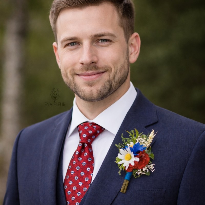 Korsáž - klopa ženicha "Folklorní XI."