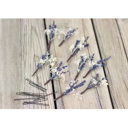 Set zápichů do účesu "Levandule s gypsophillou II."