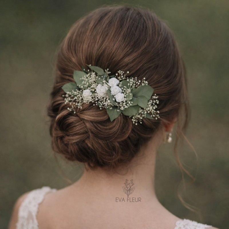 Květinový hřeben do vlasů "Čistá elegance"