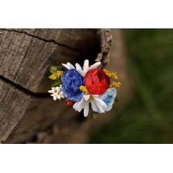 Květinová gumička - náramek na ruku "Veselo muziko" 