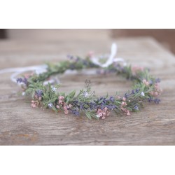 Květinový věneček do vlasů "Doba levandulová matka"