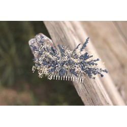 Květinový hřeben do vlasů "Levandule s gypsophillou III."