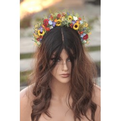 Floral, flower half head wreath, hair wreath, crown