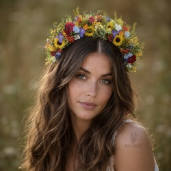 Floral, flower half head...