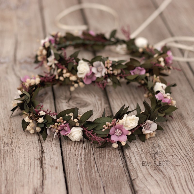 Newborn floral, flower hair wreath, crown