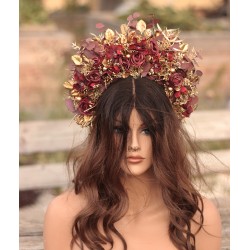 Floral, flower half head wreath, hair wreath, crown