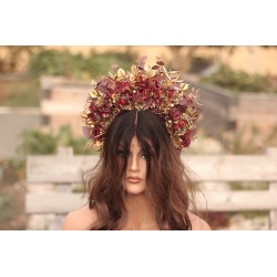 Floral, flower half head wreath, hair wreath, crown