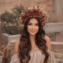 Floral, flower half head wreath, hair wreath, crown
