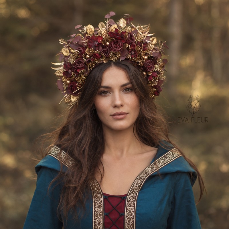 Floral, flower half head wreath, hair wreath, crown