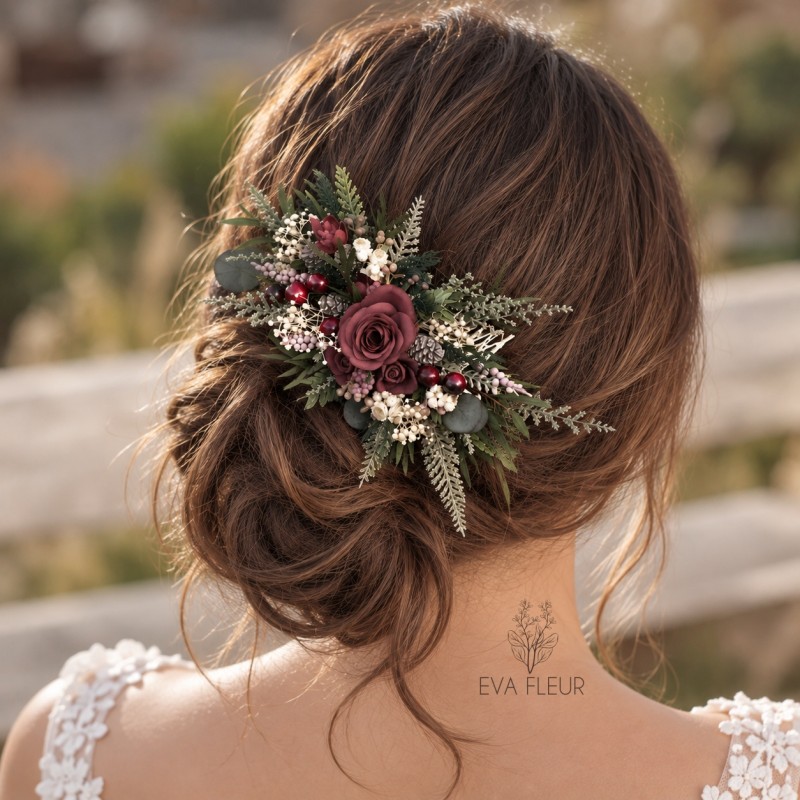 Floral, flower hair comb