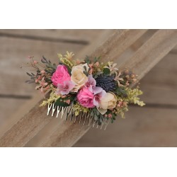 Floral, flower hair comb