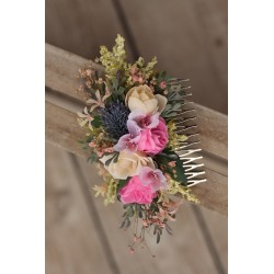 Floral, flower hair comb