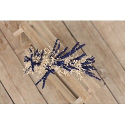 Květinový půlvěneček do vlasů "Levandulová s gypsophillou"