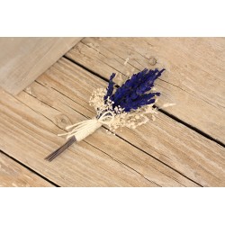 Korsáž - klopa ženicha "Levandulová s gypsophillou"