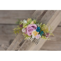 Floral, flower hair comb