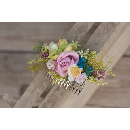 Floral, flower hair comb