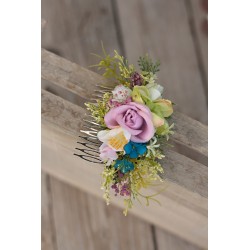 Floral, flower hair comb