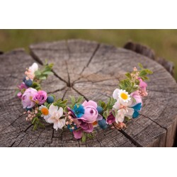 Floral, flower half head wreath, hair wreath, crown