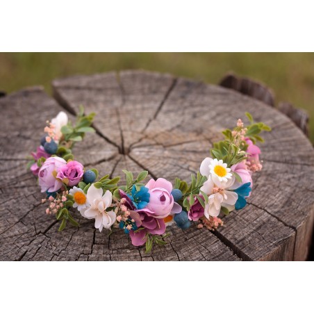Floral, flower half head wreath, hair wreath, crown