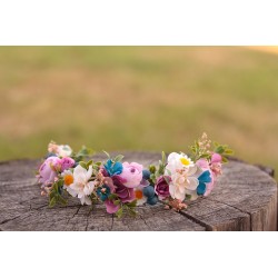 Floral, flower half head wreath, hair wreath, crown